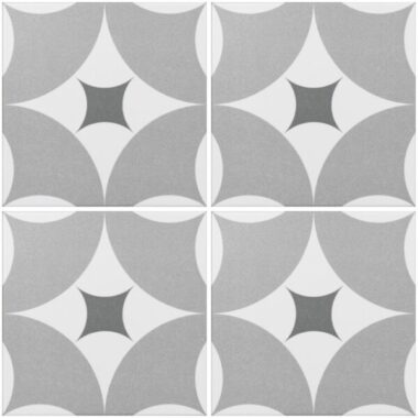 Agora Grey and Black Patterned Floor Tiles