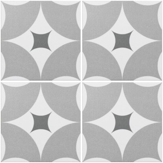 Agora Grey and Black Patterned Floor Tiles