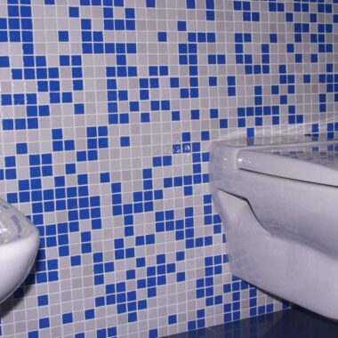 Blue and White Mosaic Tiles