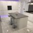 Calacatta marble effect tiles customer project kitchen
