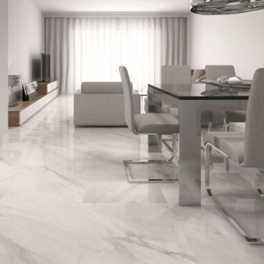 Calacatta white gloss porcelain floor tiles
