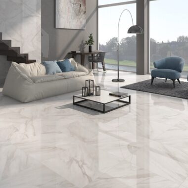 White Gloss Floor Tiles - White Marble Bathroom Tiles