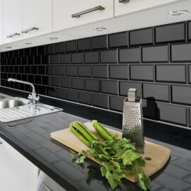Fabulous Mini Black Metro Bevelled Tiles