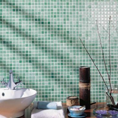 Green Mosaic Tiles - Room Setting