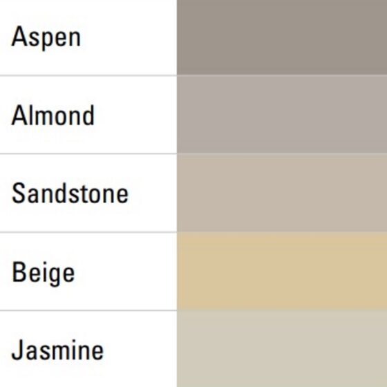 beige Silicone sealant Grout Chart 3000 - Aspen, Almond, Sandstone, Beige, Jasmine - 1024