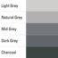 Grout Chart 3000 - Light Grey, Natural Grey, Mid Grey, Dark Grey, Charcoal