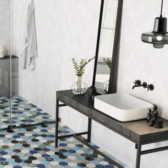 Hexagon Wall Tiles White, Small White Hexagon Tile Bathroom