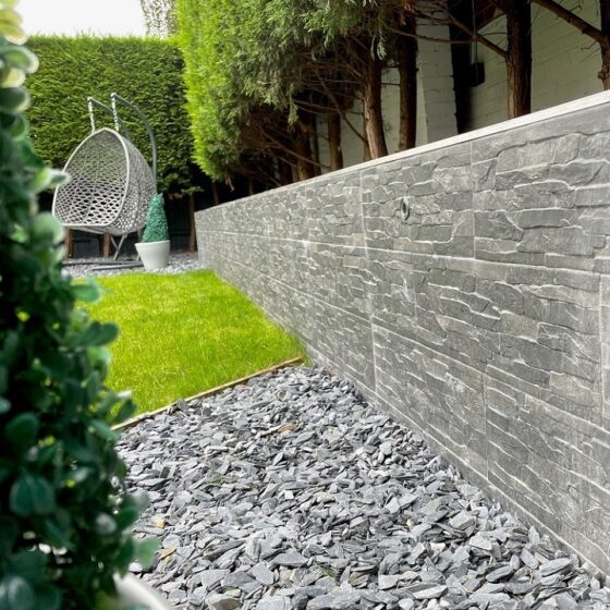 Grey Stone Effect Wall Tiles Gorgeous, Outdoor Wall Tiles For Garden