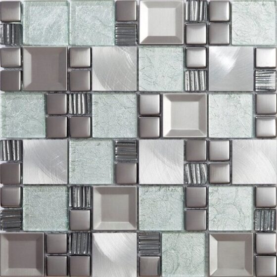 Silver and White Mosaic Tiles| Mosaic Bathroom Tiles | Direct Tile ...