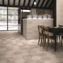 Memphis White Hexagon Floor Tiles