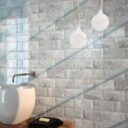 Grey gloss wall tiles