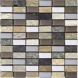 Myka Beige and Silver Mosaic Tiles
