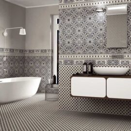 Orly Black And White Patterned Border Tiles