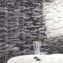 Quartz black sparkly mosaic tiles