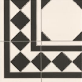 Regent Black and White Angle Victorian Style Tiles
