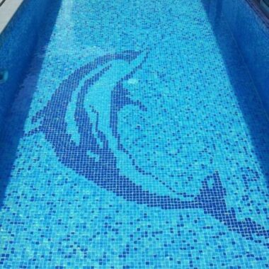 Mosaic Pool Tiles Swimming Pool Tiles - Dolphin Single Design