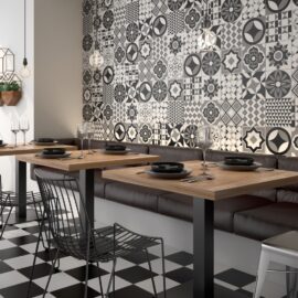 Vendome Black and White Patterned Tiles
