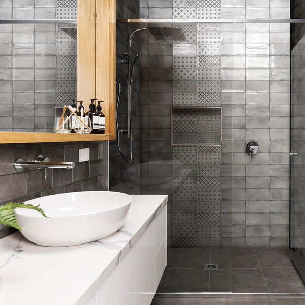 Dark And Light Grey Brick Tiles For, Light Gray Tile Bathroom