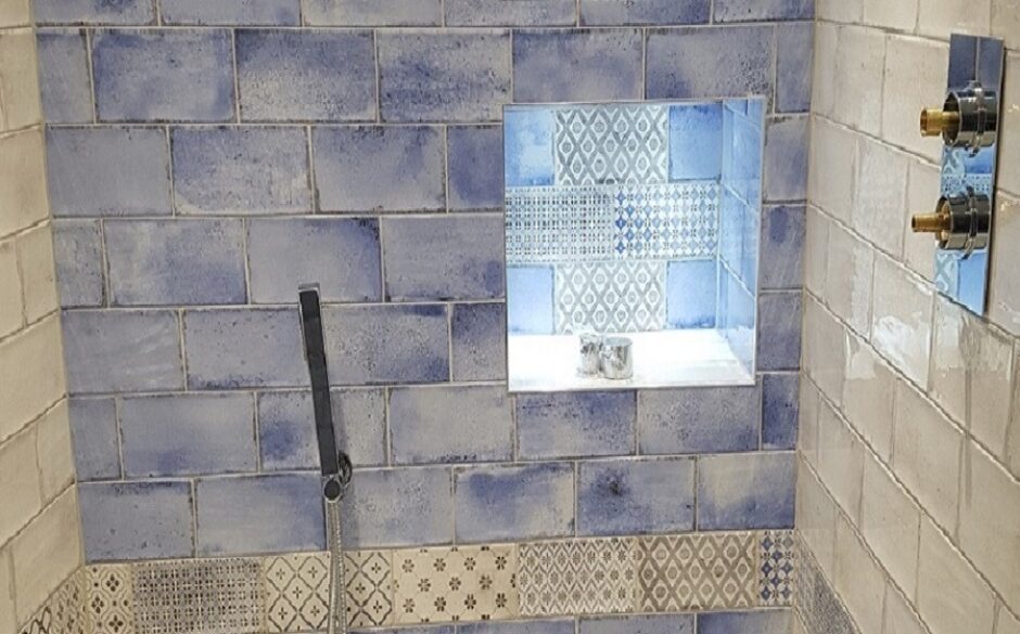 Bathscaping Interior Design Trend Vita Blue Watercolour Metro Tiles