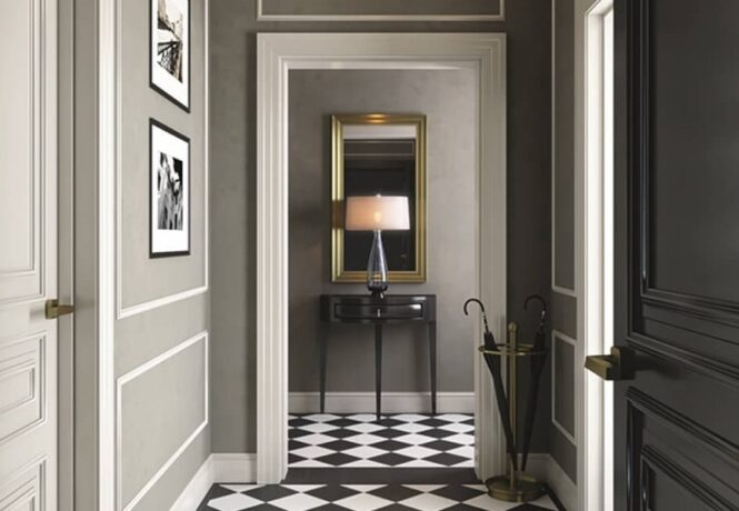 Hallway ideas and inspiration - black and white hallway