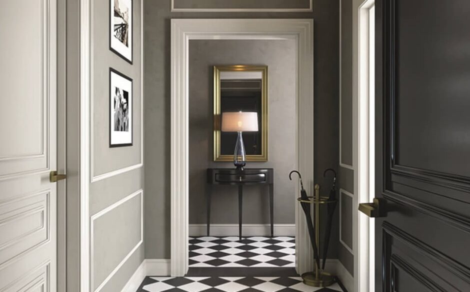 Hallway ideas and inspiration - black and white hallway