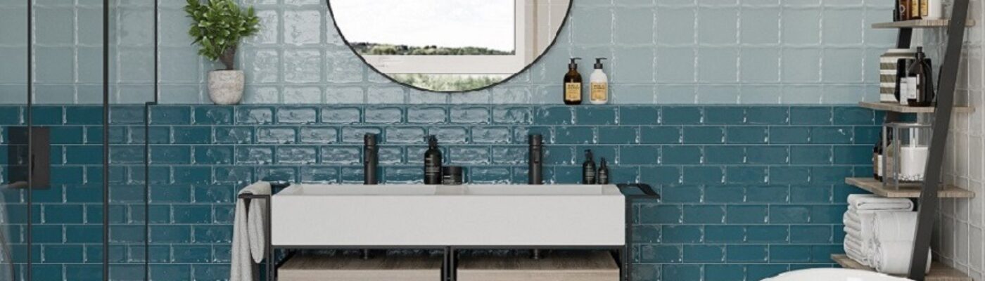 Kitchen and Bathroom Colour Ideas Victorian Bathroom with Turner Teal Metro Tiles