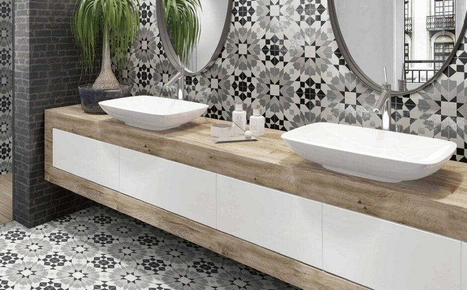 Matching Wall and Floor Tile Ideas - Marrakech Moroccan Patterned Tiles