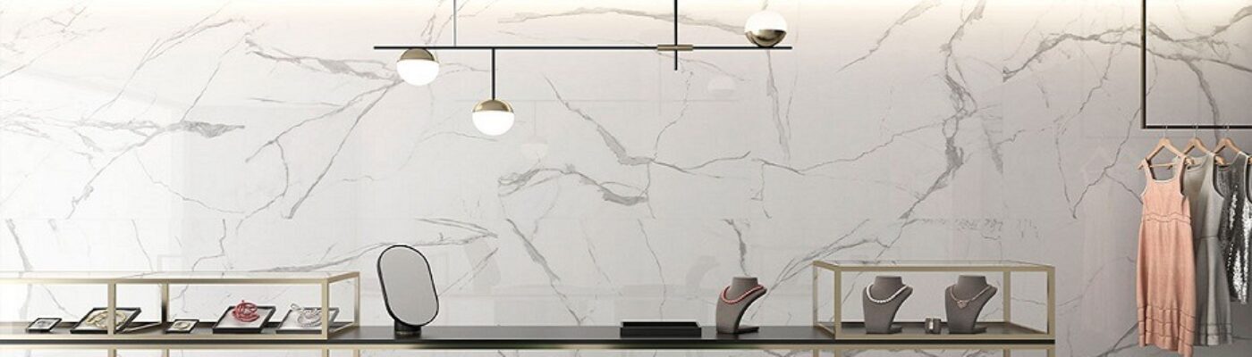 Matching Wall and Floor Tile Ideas - Nilo Marble Effect Tiles