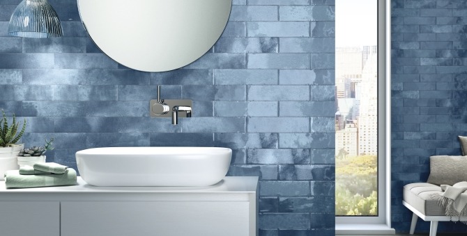 Blue Metro Tiles Free Samples Light, Cobalt Blue Bathroom Wall Tiles