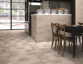 Memphis Grey Hexagon Floor Tiles
