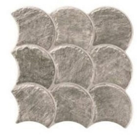 Scale Concrete Grey Scallop Wall Tiles – Matt