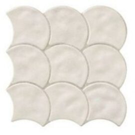 Scale White Scallop Shape Shell Tiles – Matt
