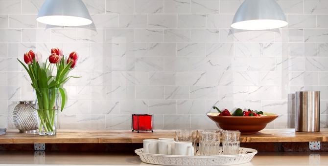 Apennines White Marble Effect Tiles