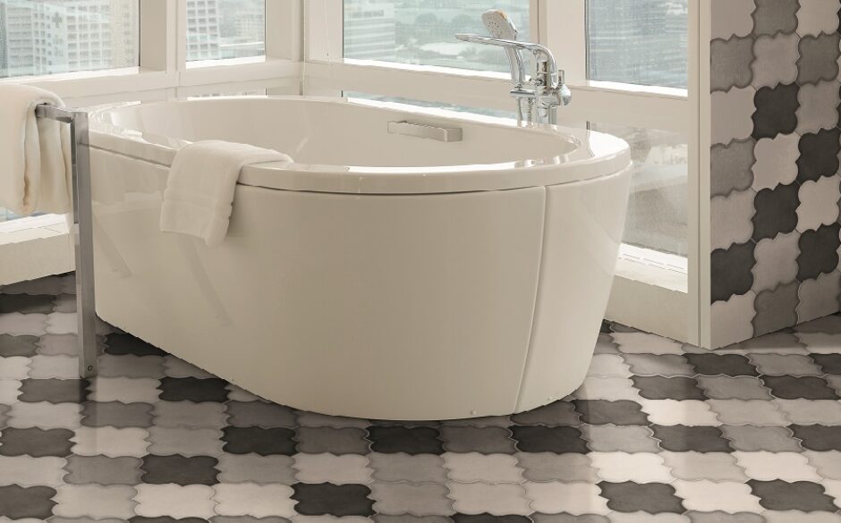Black and White Bathrooms - Eternity floor tiles