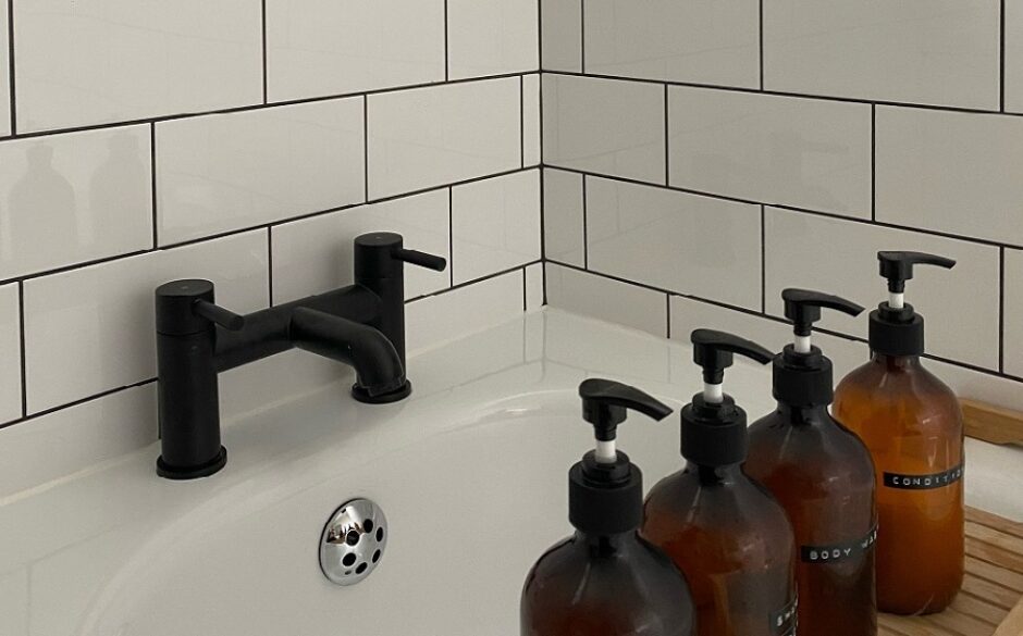 Black and White Bathrooms - White Metro Tiles