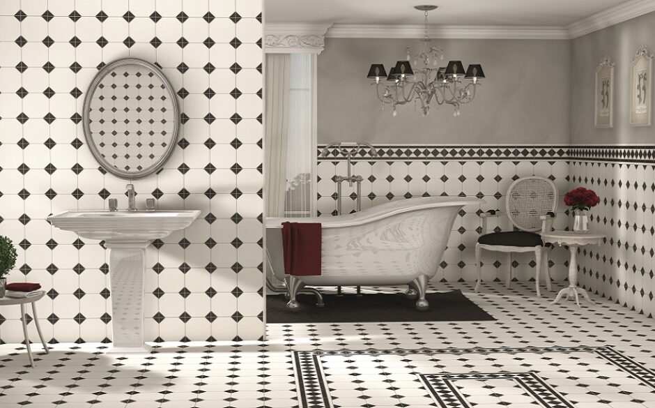 Black and White Bathrooms - Regent Victorian tiles