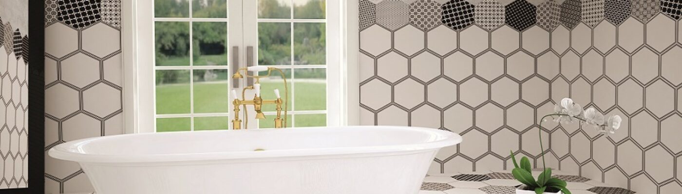 Black and White Bathrooms - Deco Hexagon Tiles