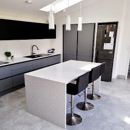Designer Kitchen with relief wall tiles