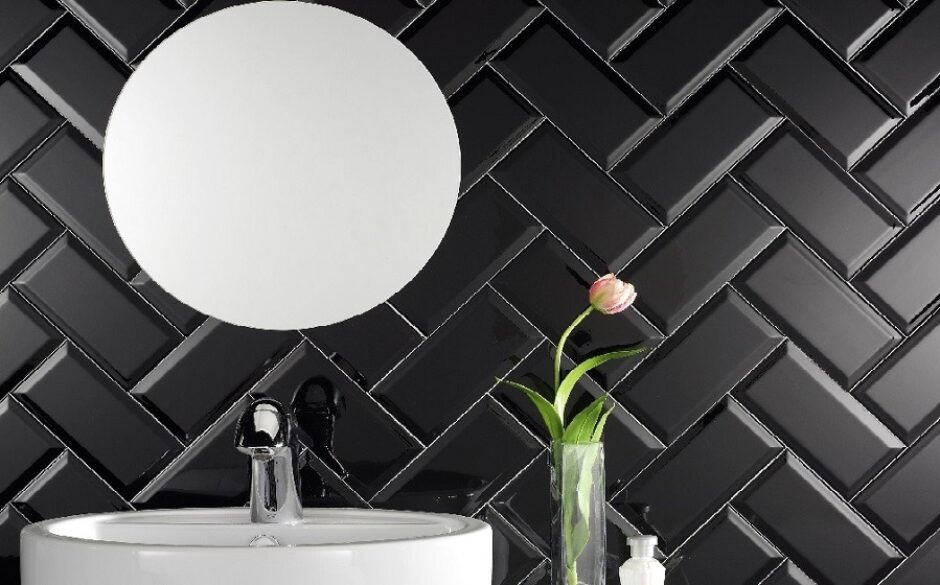 Black Tile Bathroom - Fabulous Mini Metro Black Tiles