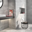 Lavica Grey Marble Tiles - Room Setting