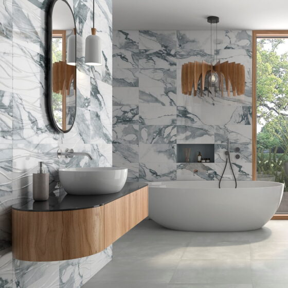 Valeria Marble Blue and White Wall Tiles