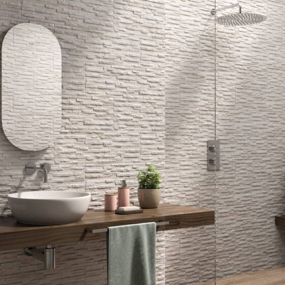 Rocamadour Split Face Effect Tiles - Split face bathroom tiles