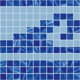 Bermuda Navy Gloss Border Mosaic Tiles