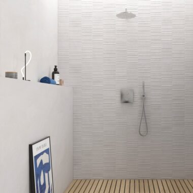 Lavica Decor Textured White Wall Tiles - Room Setting 1