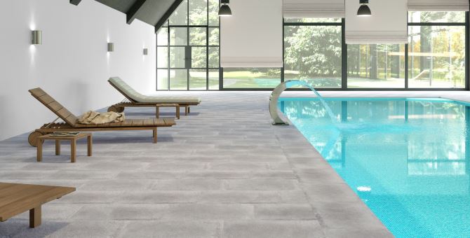 Camous Grey Anti Slip Flooring Tiles – R12 Rating