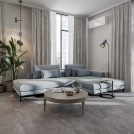 Etowah Grey 1200 x 600 Floor Tiles – Matt, Porcelain, Rectified - Room Setting