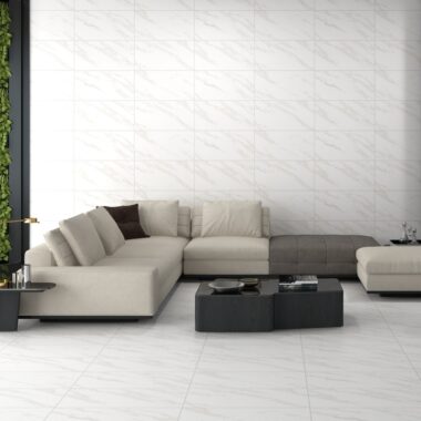 Calacatta Gloss Marble Tiles - Porcelain, Rectified