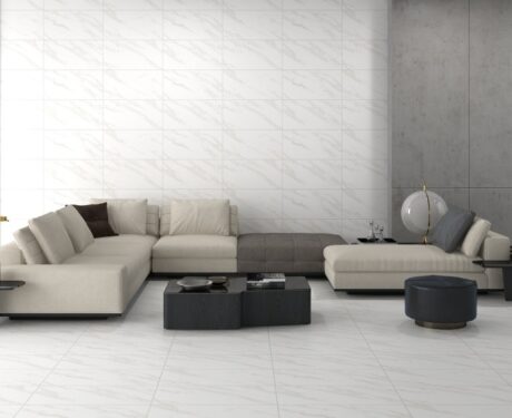 Calacatta Gloss Marble Tiles – Porcelain, Rectified