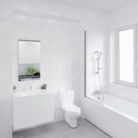 Newgale White Rectangle Tiles – Gloss, Rectified