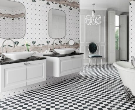Firenze Black and White Patterned Floor Tiles